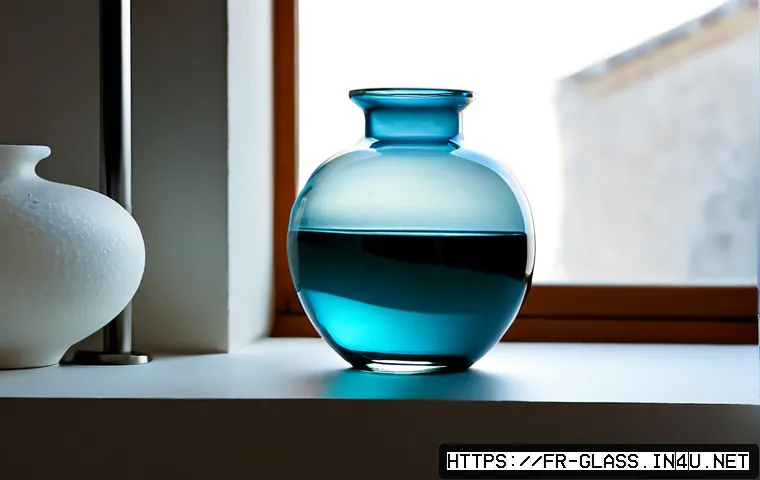 유리공예 작품 촬영 및 편집법 - Photorealistic artisan glassware photography setup in a bright French studio, a translucent handblow...